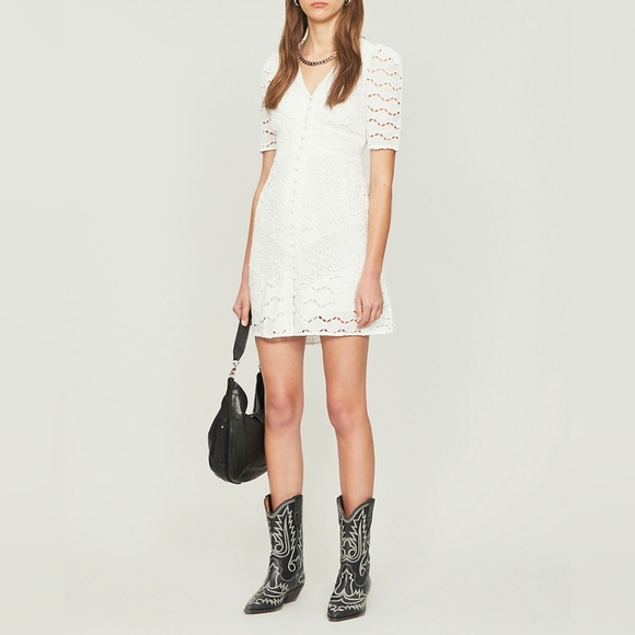 The Kooples | Embroidered Fit-And-Flare Mini Dress - Picture 2 of 16